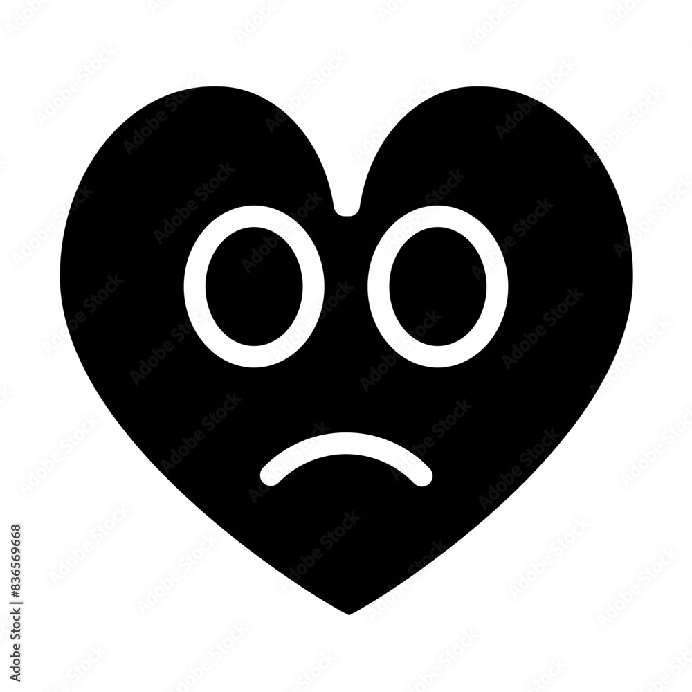 sad heart solid icon style sad heart solid icon style