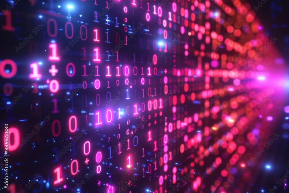 Digital Binary Technology Background created with Generative AI Digital Binary Technology Background created with Generative AI