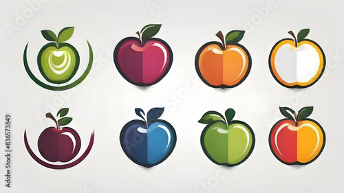 Many fruits together themed logo icon symbol emblem on the white background Generative AI