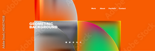 Circle triangle geometric web site page template. Vector Illustration For Wallpaper, Banner, Background, Card, Book Illustration, landing page