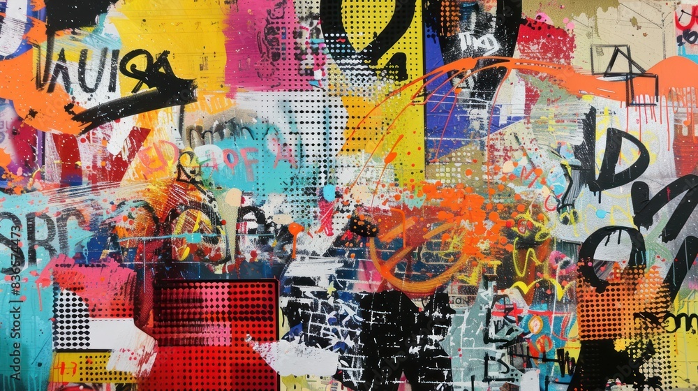 A graffiti on wall in acrylic block, wallpaper A graffiti on wall in acrylic block, wallpaper
