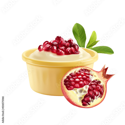 Pomegranate Yogurt with Fresh Garnish