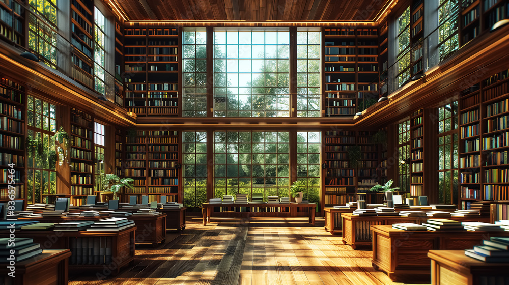 books on shelfs, modern school library interior, education building. Wall Art Poster Print Design for Home Decor, Decoration Artwork, High Resolution Wallpaper & Background for Computer, Smartphone books on shelfs, modern school library interior, education building. Wall Art Poster Print Design for Home Decor, Decoration Artwork, High Resolution Wallpaper & Background for Computer, Smartphone