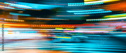 Photography City motion blurred street intersection background at night