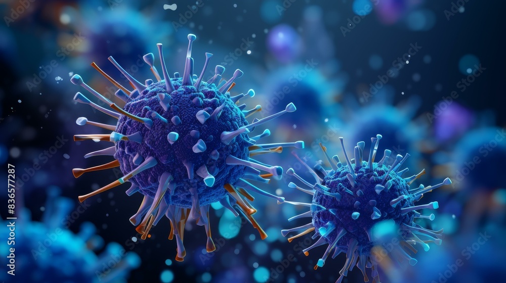 Detailed, highresolution texture of menacing virus particles under microscope on a virus concept background. Detailed, highresolution texture of menacing virus particles under microscope on a virus concept background.