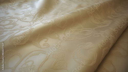 Luxuriate in the elegant texture of satin fabric adorned with heart patterns, creating a high definition, romantic soft background.