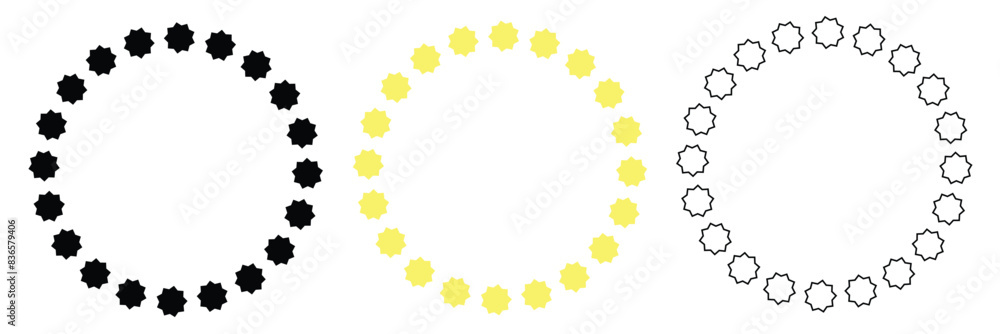 Circle star. Circle stars. Stars vector icon set. Circle star. Circle stars. Stars vector icon set.