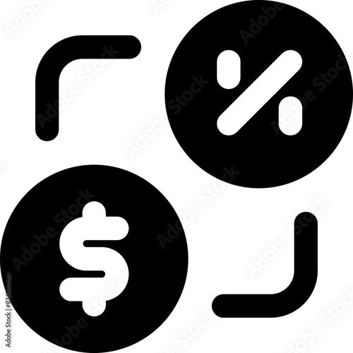 interest rate icon. vector glyph icon for your website, mobile, presentation, and logo design.