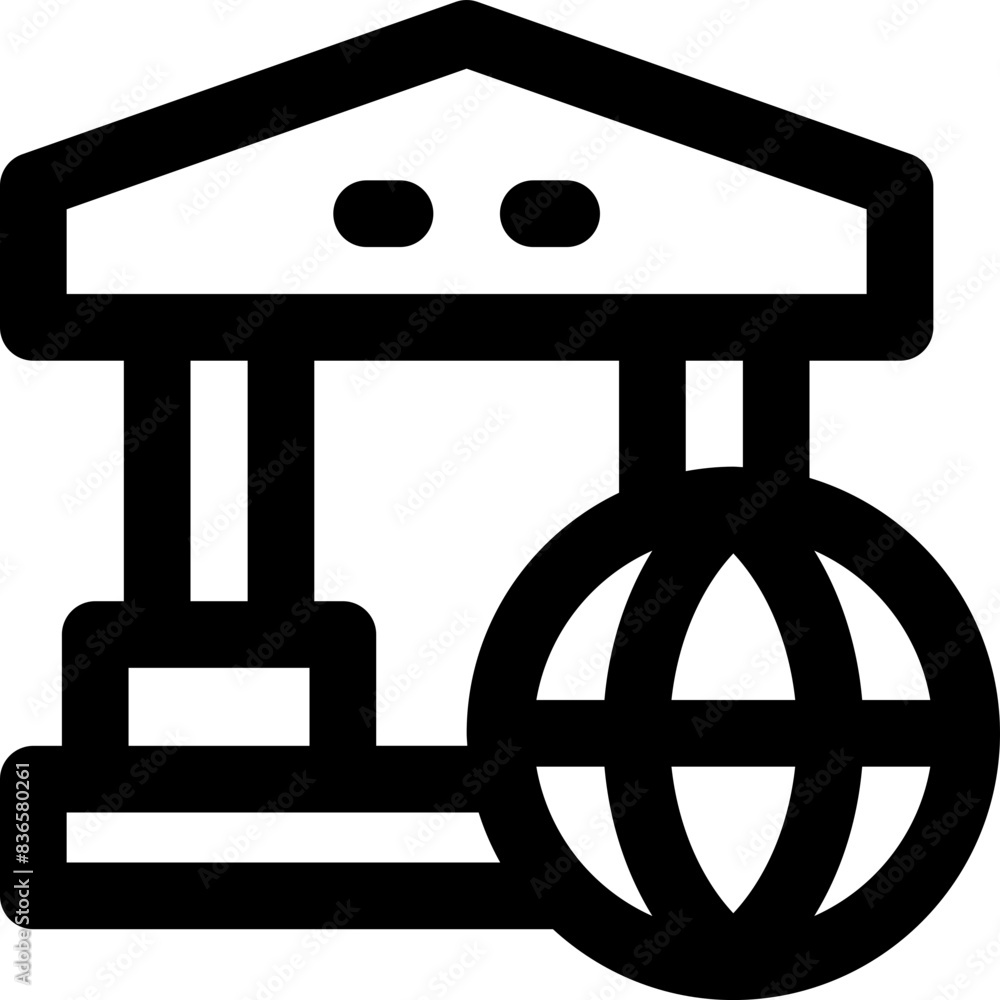 global banking icon. vector line icon for your website, mobile, presentation, and logo design. global banking icon. vector line icon for your website, mobile, presentation, and logo design.