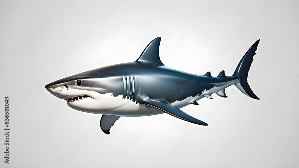 Shark themed logo icon symbol emblem on the white background Generative AI Shark themed logo icon symbol emblem on the white background Generative AI
