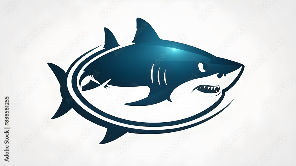 Shark logo icon symbol amblem on the white background, Generative AI Shark logo icon symbol amblem on the white background, Generative AI