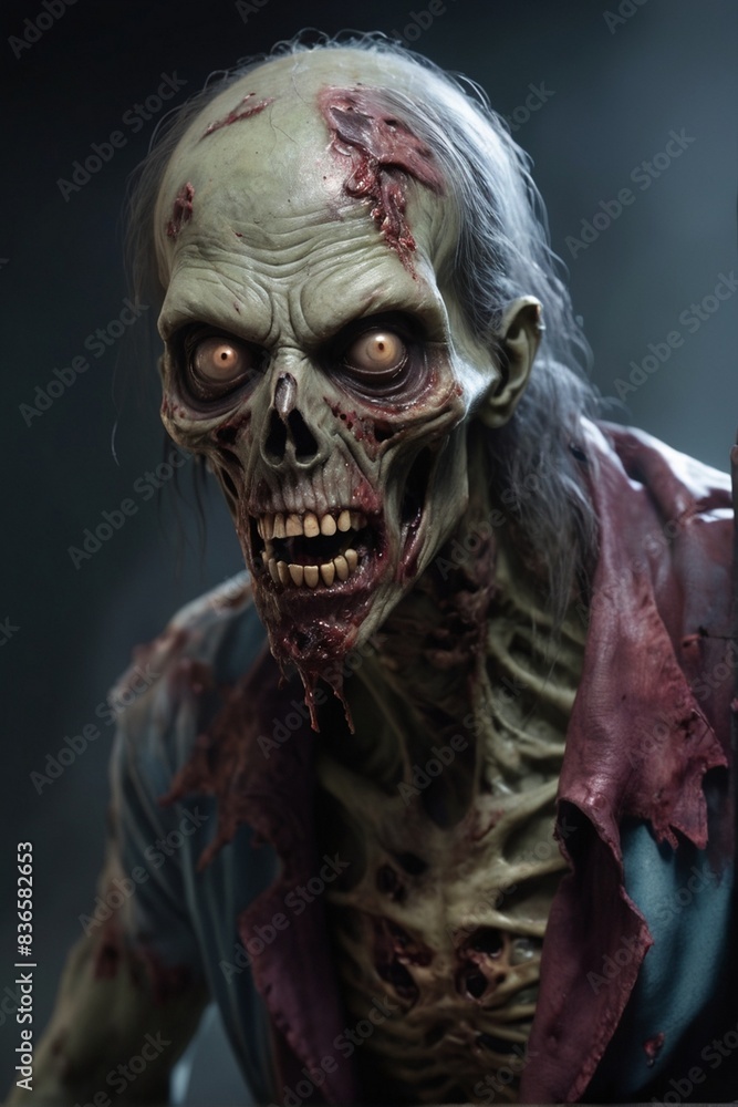 Portrait of a ghost in a dark background zombie character posing Portrait of a ghost in a dark background zombie character posing