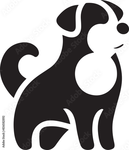 isolated  a graphic  dog cute illustration of peaking. silhouette of  dog vector. dignified poses on a white background. logo icon