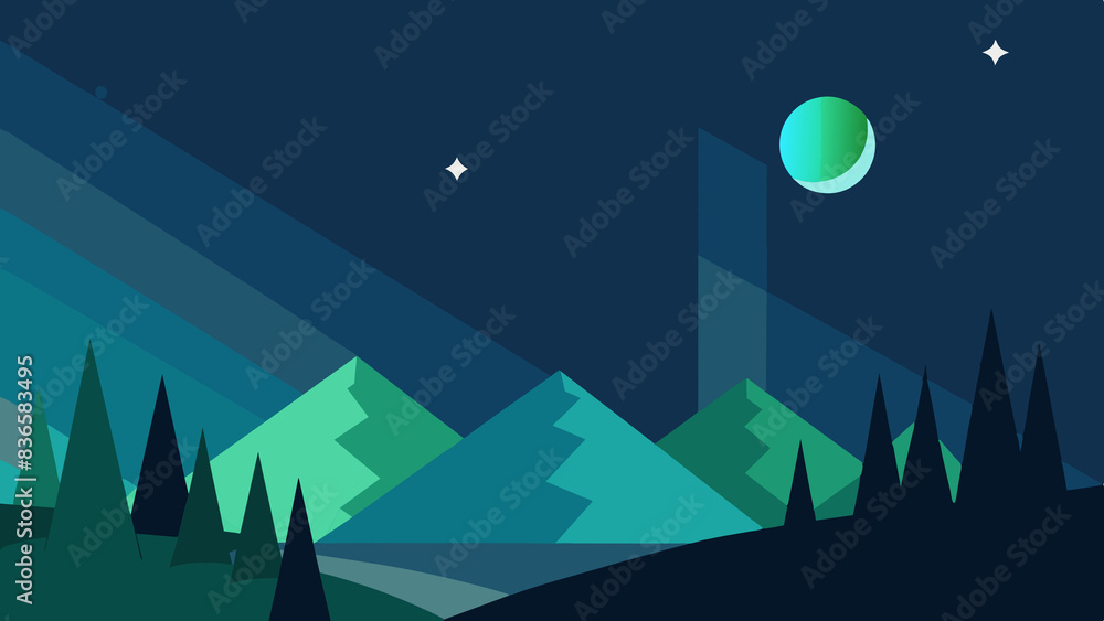 Mountain Peaks at Dawn Abstract Minimalism in Digital Vector Art Mountain Peaks at Dawn Abstract Minimalism in Digital Vector Art