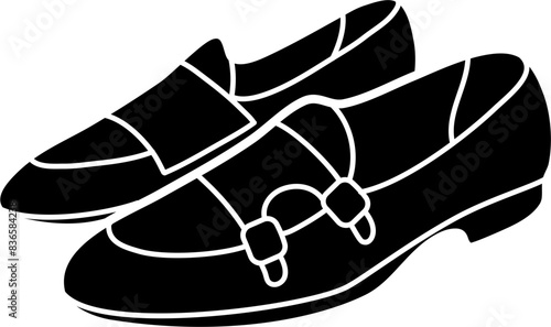 monk strap loafers vector illustration