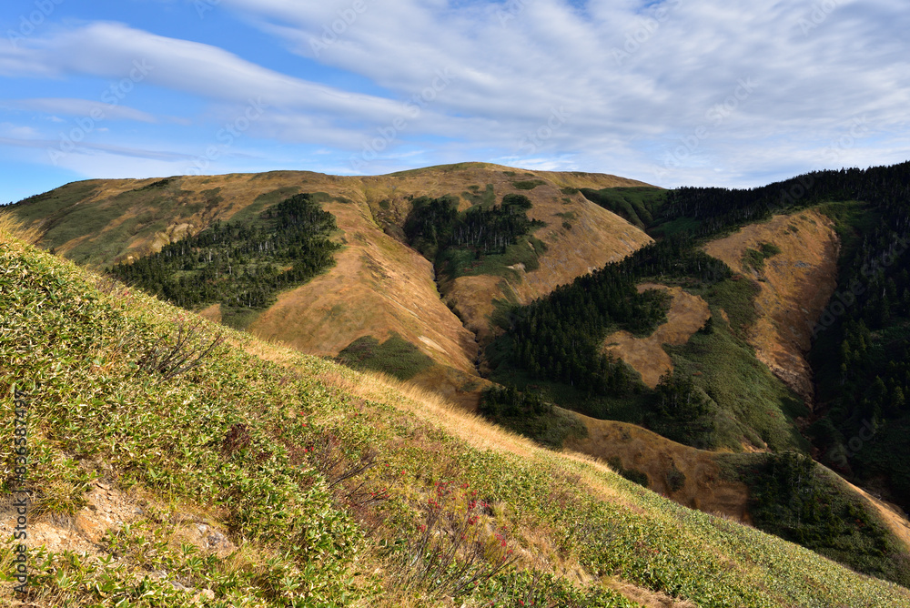 Fototapeta premium Climbing Mount Makihata, Niigata, Japan