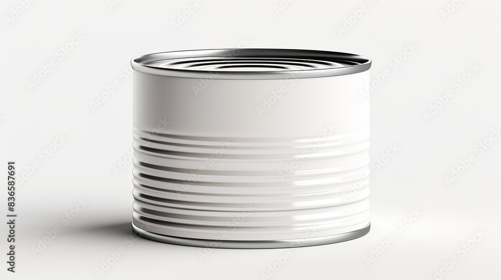 round tin can on white background