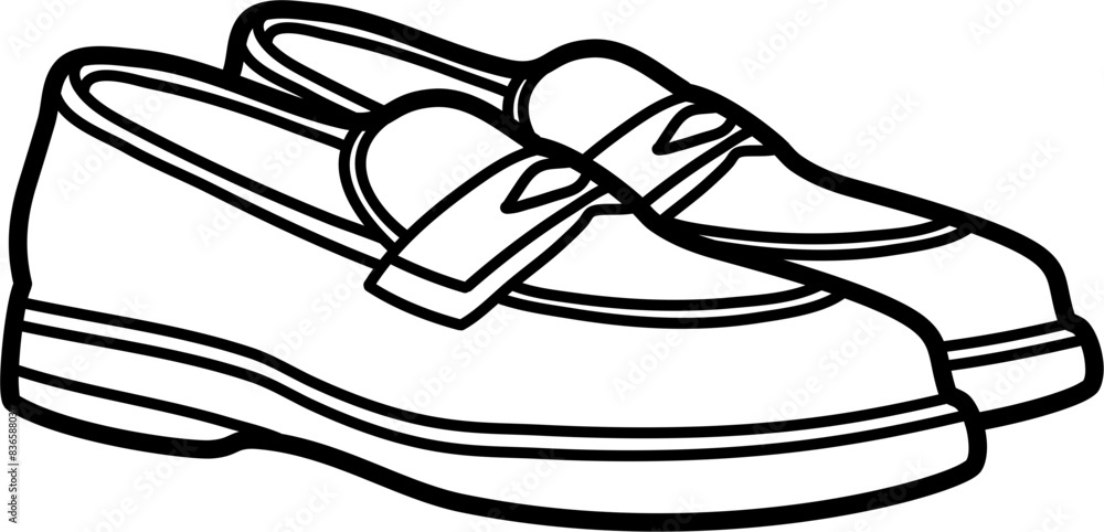 penny loafers vector outline illustration penny loafers vector outline illustration