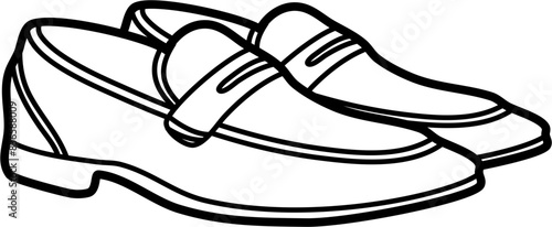 dress loafers vector outline illustration