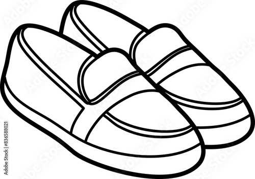 espadrille loafers vector outline illustration