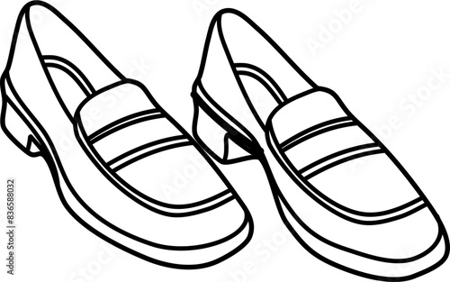 moccasin loafers vector outline illustration