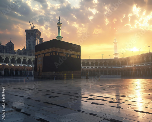 Holy Kaaba with sunrise
