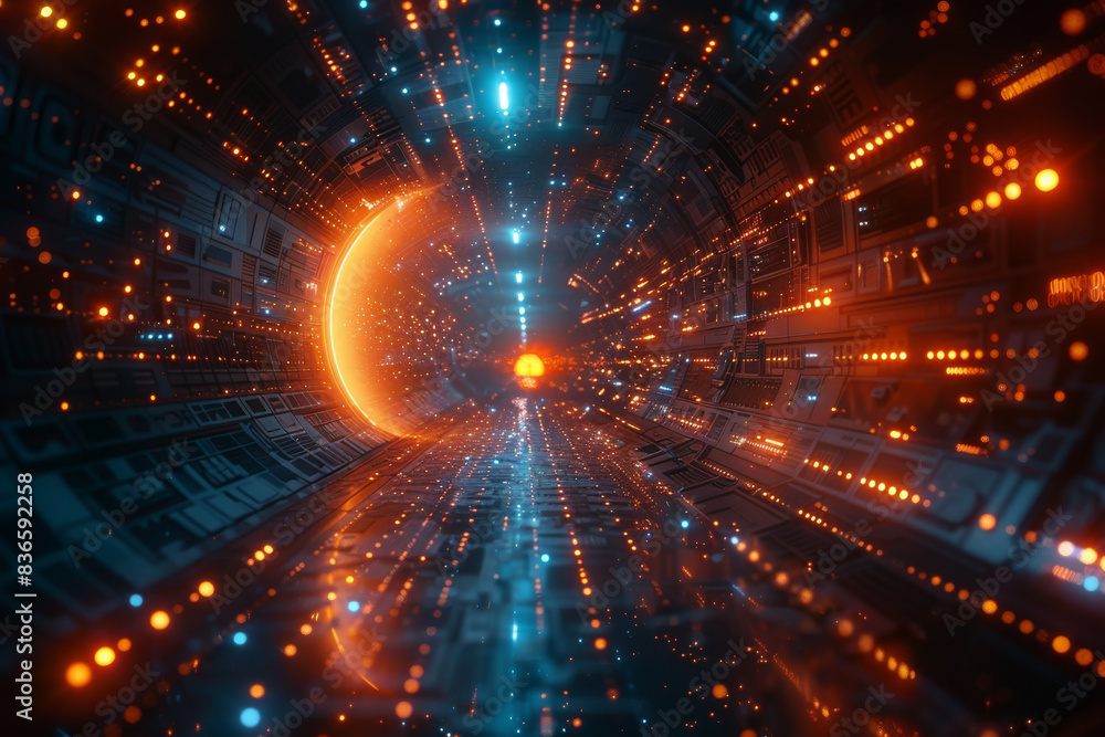 Obraz premium Digital background for tech, AI, neural networks, data, audio, graphics