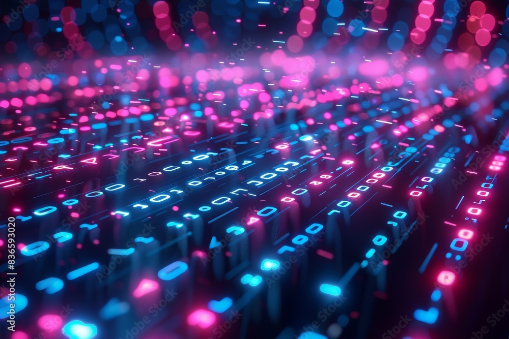 Digital Binary Technology Background created with Generative AI Digital Binary Technology Background created with Generative AI