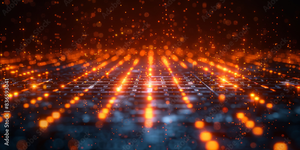 Obraz premium Digital background for tech, AI, neural networks, data, audio, graphics