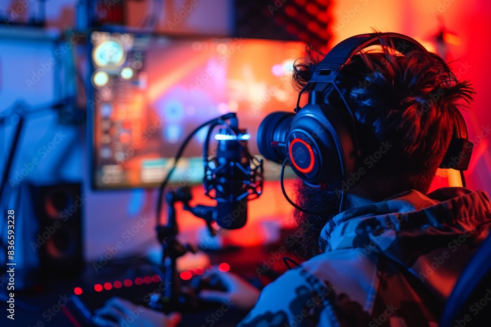 portrait of a video game streamer, gamer portrait of a video game streamer, gamer