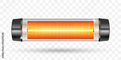 Modern electric infrared heater. Vector Illustration.