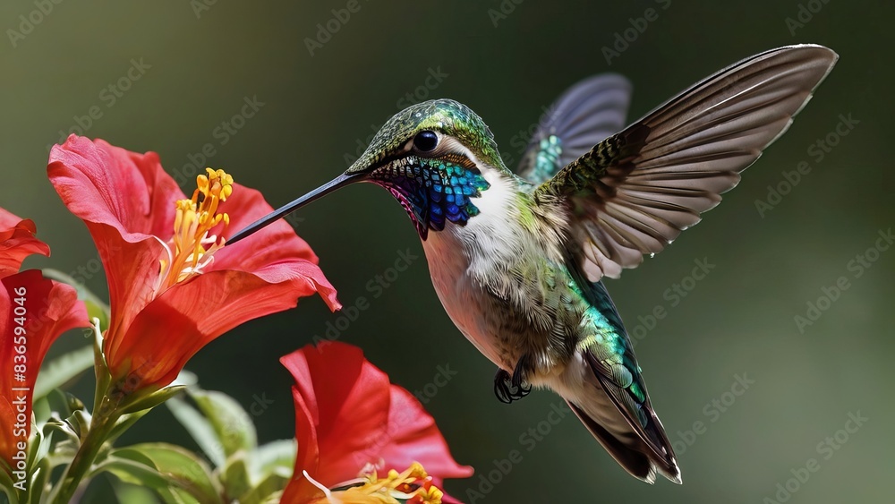 Fototapeta premium hummingbird close up photography ai generated