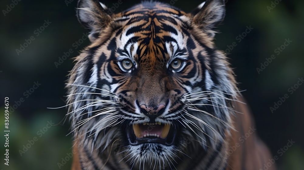 Powerful Tiger s Fierce Expression Radiating Primal Instincts Powerful Tiger s Fierce Expression Radiating Primal Instincts
