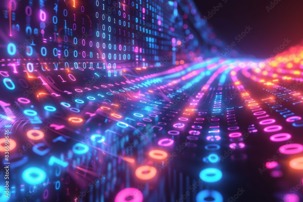 Digital Binary Technology Background created with Generative AI Digital Binary Technology Background created with Generative AI