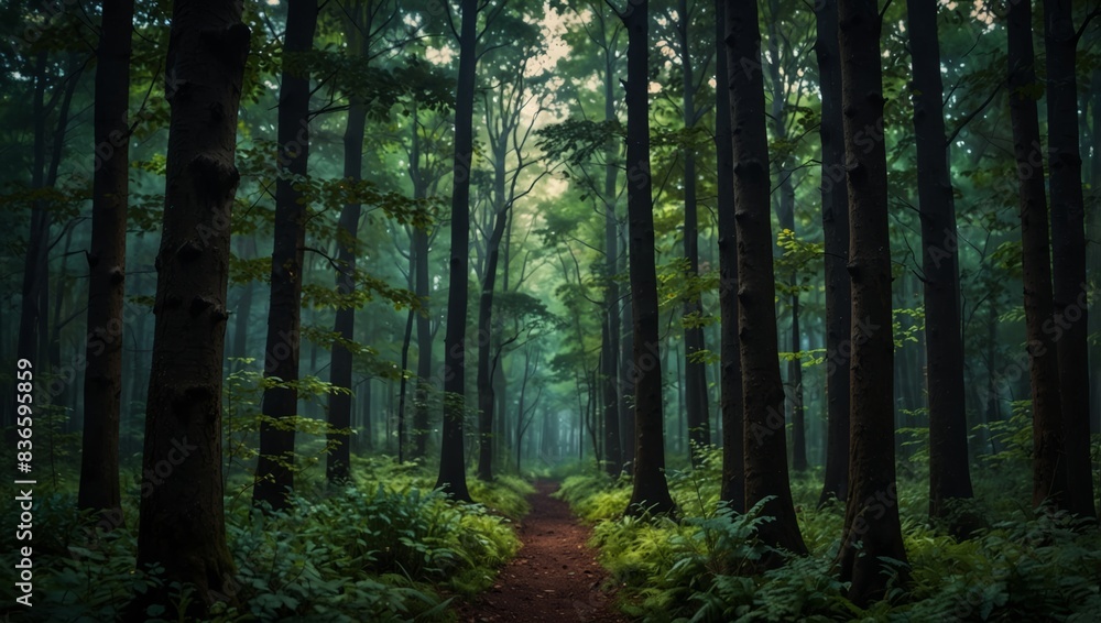 A grove of towering trees, surrounded by a verdant forest teeming with vibrant foliage. A grove of towering trees, surrounded by a verdant forest teeming with vibrant foliage.