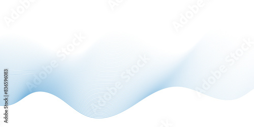 Vector abstract blue digital blend wave lines technology background. Modern minimal gradient white flowing wave lines and glowing moving lines. Futuristic technology and sound wave lines background.