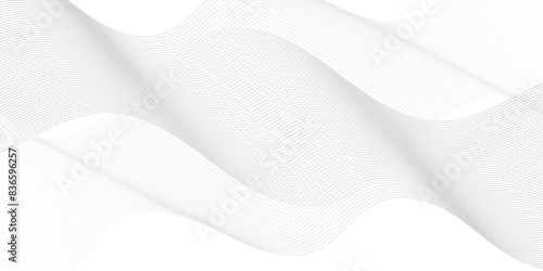 Vector abstract white digital blend wave lines technology background. Modern minimal gradient white flowing wave lines and glowing moving lines. Futuristic technology and sound wave lines background.