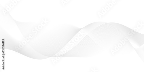 Vector abstract white digital blend wave lines technology background. Modern minimal gradient white flowing wave lines and glowing moving lines. Futuristic technology and sound wave lines background.