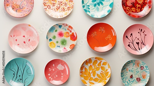 Melamine Dishes on white background