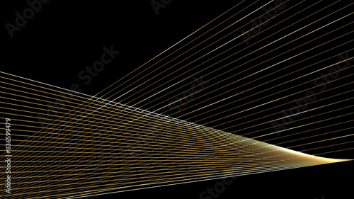 Abstract lines pattern luxury gold with light on brown background.Luxury style.