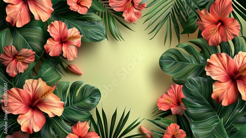 Lush Tropical Jungle with Hibiscuslowers