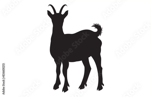 Black Alpine Goat Silhouette  Alpine ibex silhouette illustration 