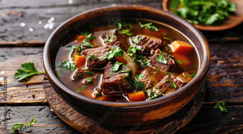 Hearty beef stew with vegetables and herbs Hearty beef stew with vegetables and herbs