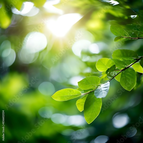 beautiful natural spring summer defocused background with fresh lush foliage and bokeh in nature, Ai Generated © shoaib