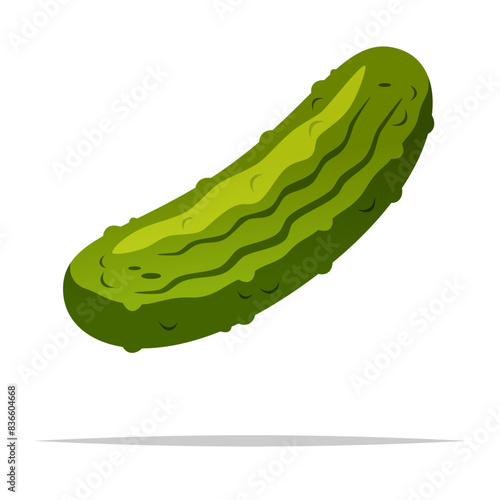 Pickled cucumber vector isolated illustration