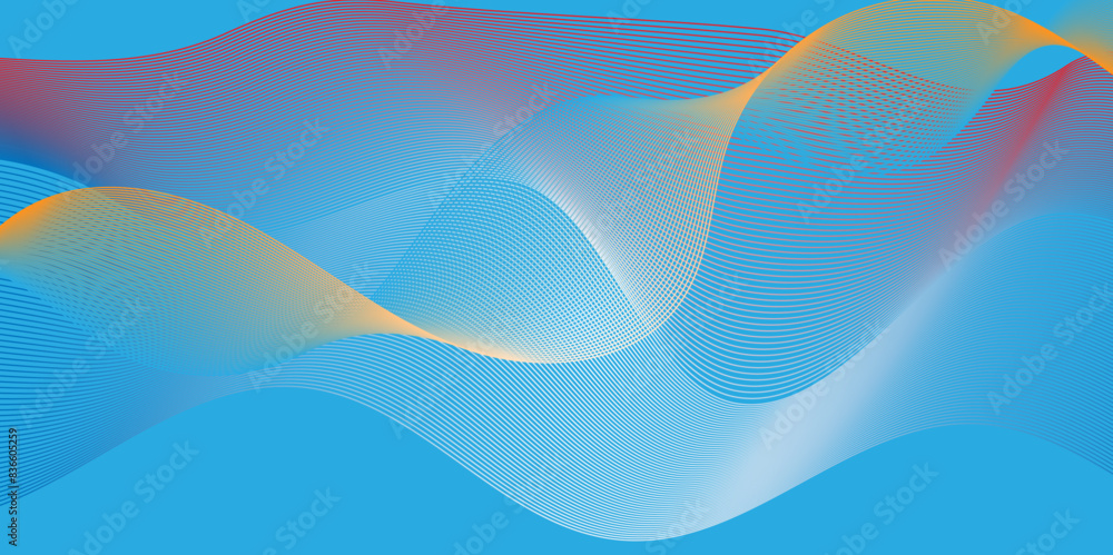 Vector abstract blue digital blend wave lines technology background. Modern minimal gradient white flowing wave lines and glowing moving lines. Futuristic technology and sound wave lines background. Vector abstract blue digital blend wave lines technology background. Modern minimal gradient white flowing wave lines and glowing moving lines. Futuristic technology and sound wave lines background.