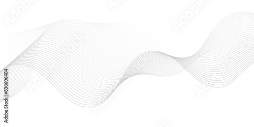 Vector abstract white digital blend wave lines technology background. Modern minimal gradient white flowing wave lines and glowing moving lines. Futuristic technology and sound wave lines background.