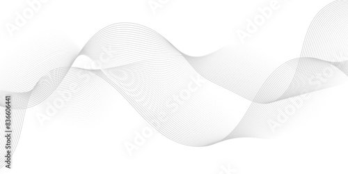 Vector abstract white digital blend wave lines technology background. Modern minimal gradient white flowing wave lines and glowing moving lines. Futuristic technology and sound wave lines background.