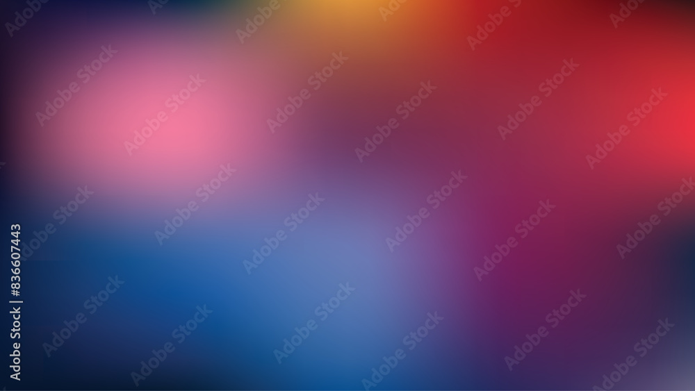 Fototapeta premium Dark grainy color gradient background, purple red orange blue black colors banner abstract design