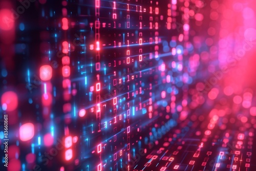 Wallpaper Mural Digital Binary Technology Background created with Generative AI Torontodigital.ca